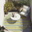 Tapis intérieur / extérieur en polyester tissé à la machine en denim / jaune Kinslee-1853008657