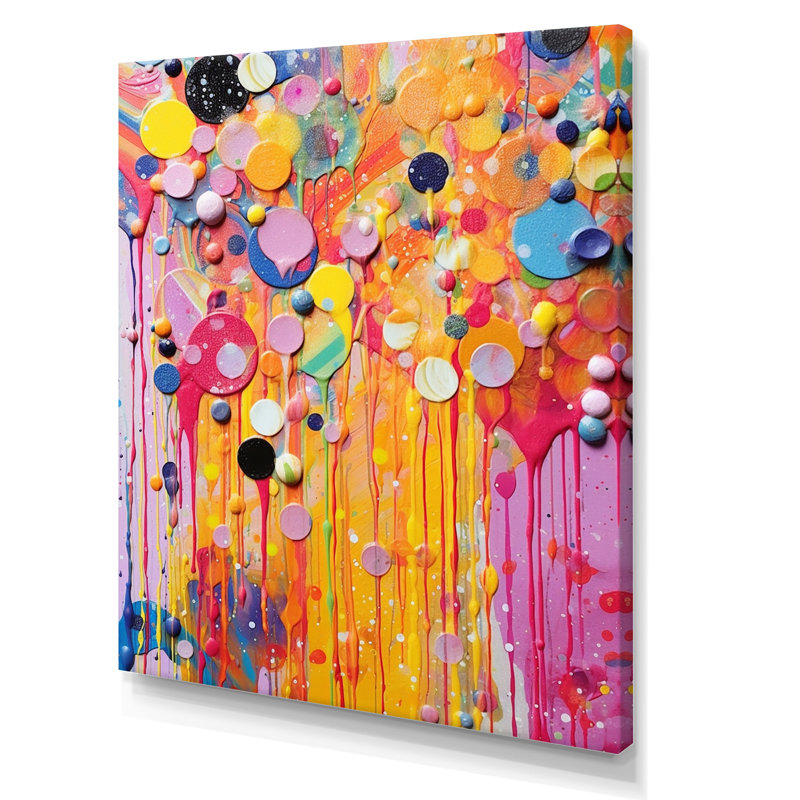 Printemps célébration abstraite, reproduction d'art sur toile, Toile tendue, H 32 po x l 24 po x P 1 po