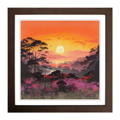 Japanese Sunset Colour Field Painting No.2 1 Piece Single Picture Frame Wall Art