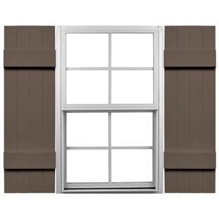 Mid-America Vinyl, TailorMade Four Board Joined (2 Batten), Board-n-Batten Shutters, w/Installation Shutter-Lok's (Per Pair)