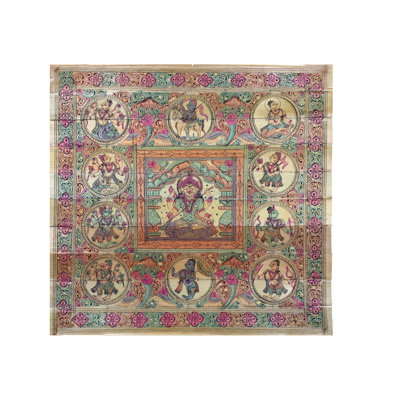 Sitting Goddess Lakshmi At Center With Dashavatara Of Lord Vishnu