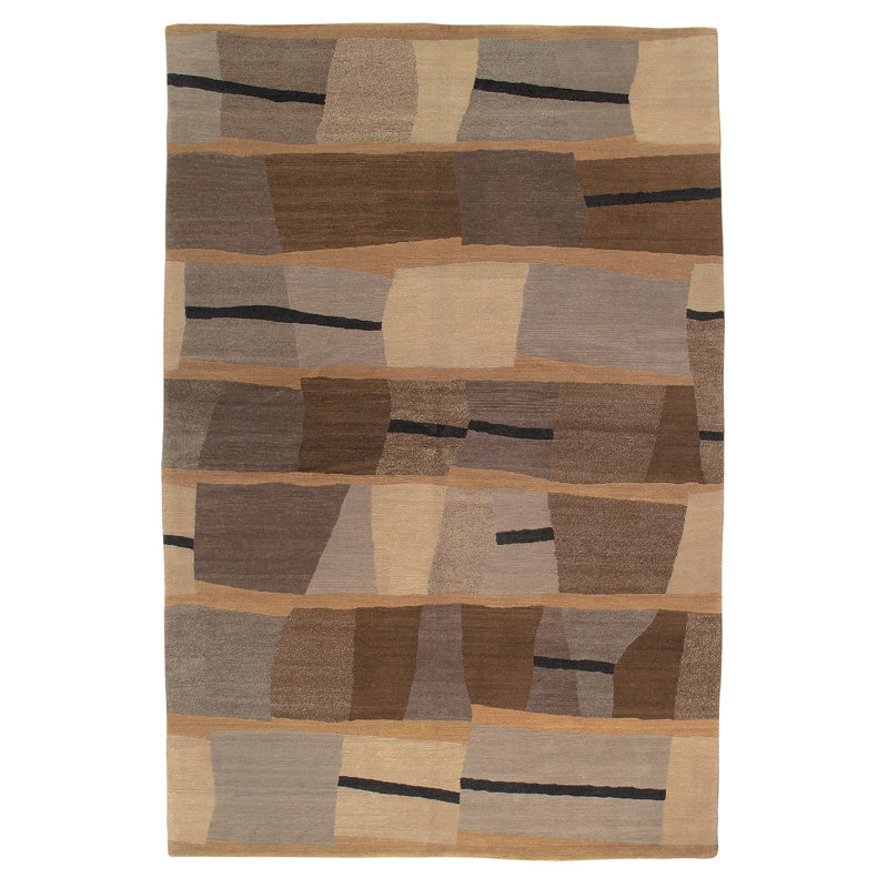 Designers Reserve Geometric Area Rug in Brown/Beige, Rectangle 2' x 3'