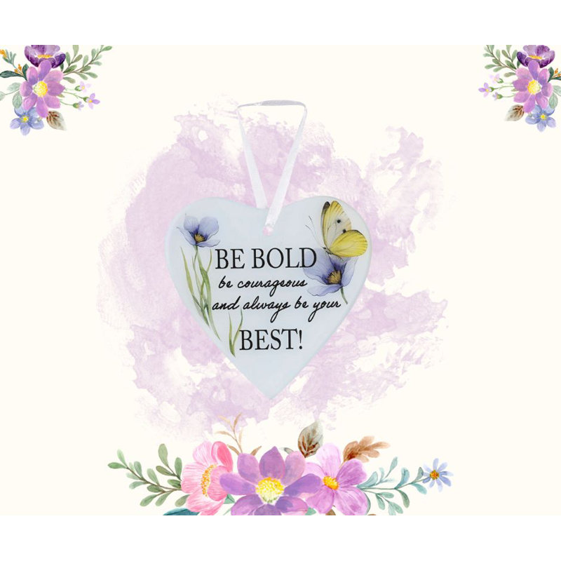 Ornement en verre «Be Bold Be Courageous»