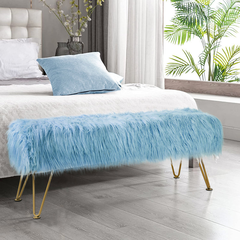 Gwyneira Upholstered Ottoman, Forget Me Not