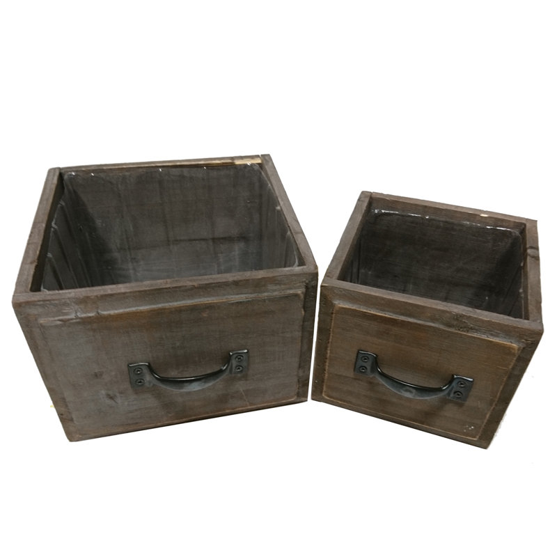 Ensemble de boîte à fleurs en bois 2 pièces badigeonned Steinhauer