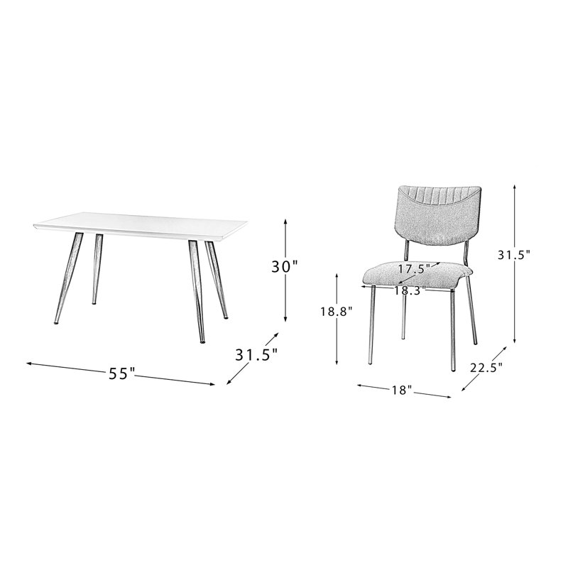 Ensemble repas pour 4 personnes Ogata, Bleu marine