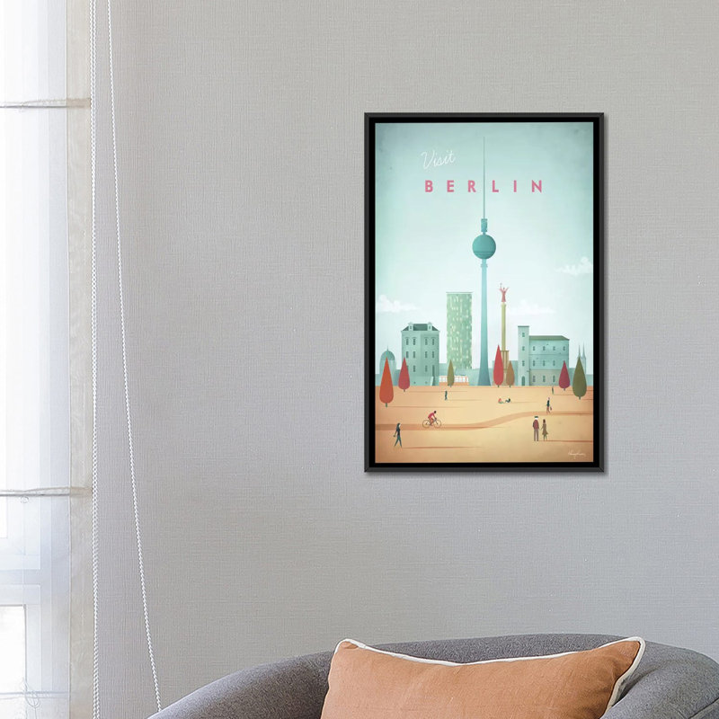 " Berlin " by Henry Rivers, 26" H x 18" W x 1.5" D, Black Framed Canvas, No Mat