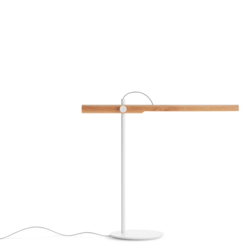 Type A LED Desk Table Lamp, White Oak, White