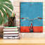 «Epic Graffiti», art mural bleu sur toile rouge par Momart, 26 po x 30 po-1296213302