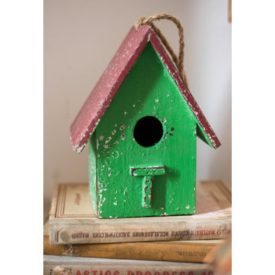 Figurine suspendue maison d’oiseaux en bois