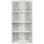 Bibliothèque de 47,5 pouces de hauteur avec stratifié gris, moderne pour la décoration de chambre à coucher de bureau et de rangement à 5 niveaux en gris, grande surface