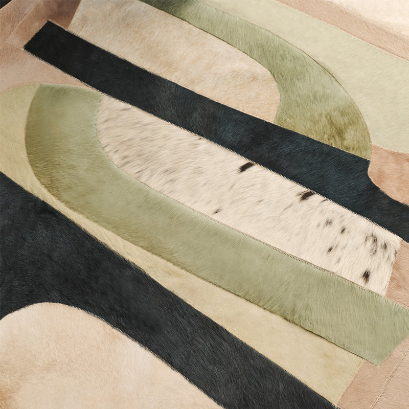 Art Hide X Greg Natale Cowhide Block Print Area Rug, Rectangle 9' x 12'