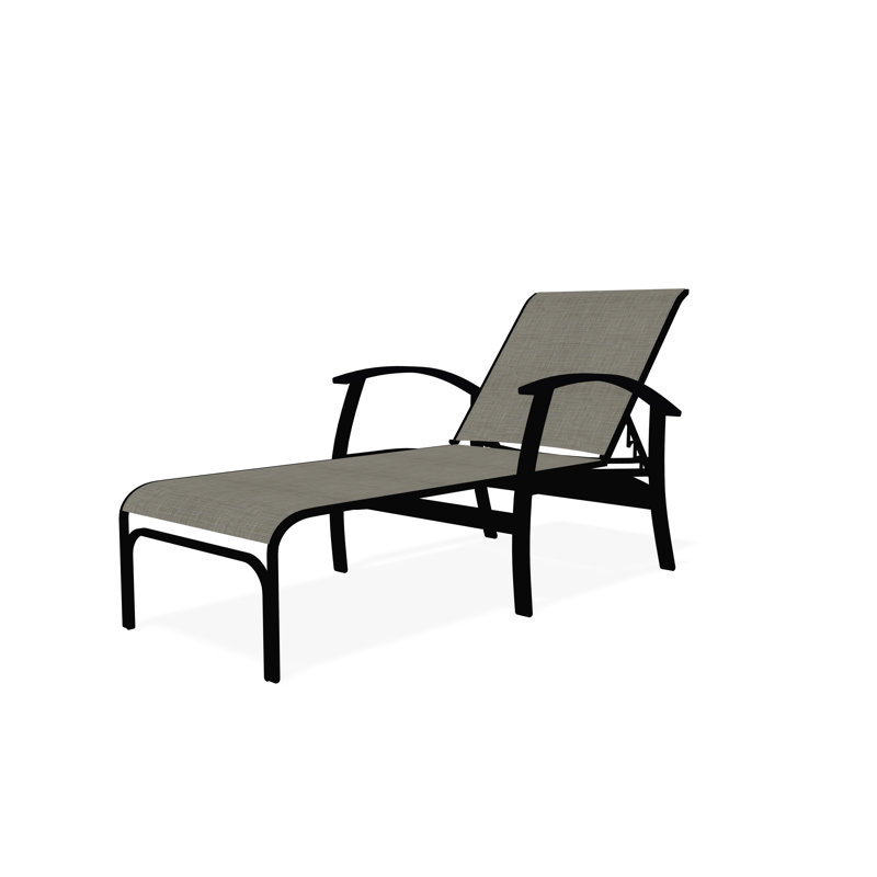Chaise longue à quatre positions avec accoudoirs Belle Isle, Noir, Ella