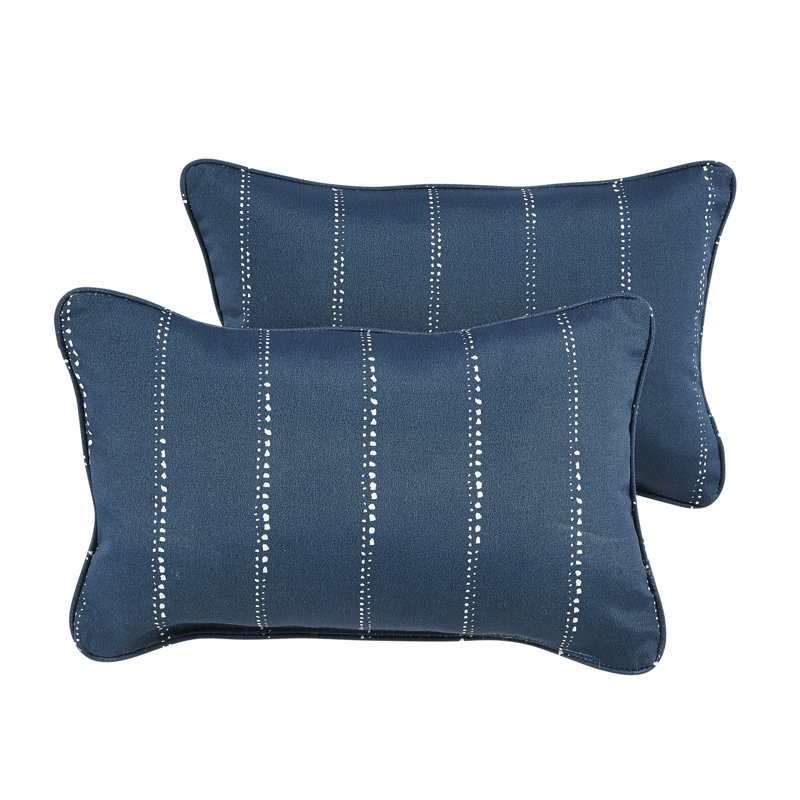 Housse de coussin d'extérieur Mason II, Marine, 12 po x 18 po