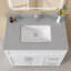 Comptoir de meuble-lavabo en pierre reconstituée de 30 po x 22 po avec comptoir intégré en faux pierre avec dosseret de 4 po pour salle de bain en marbre gris