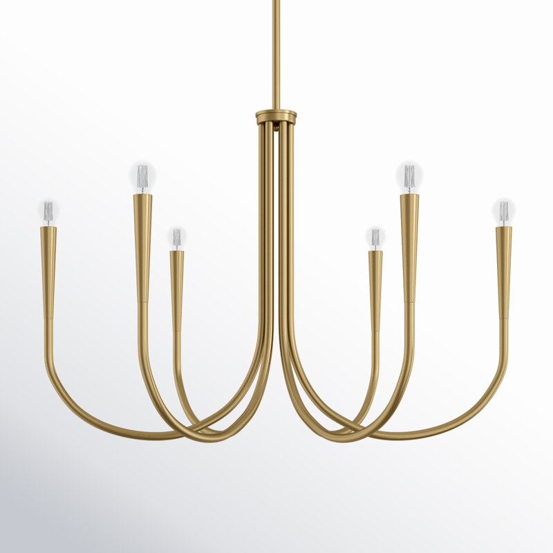 Catalena 6-Light Chandelier, Brass, 24.5" H x 36" W x 36" D