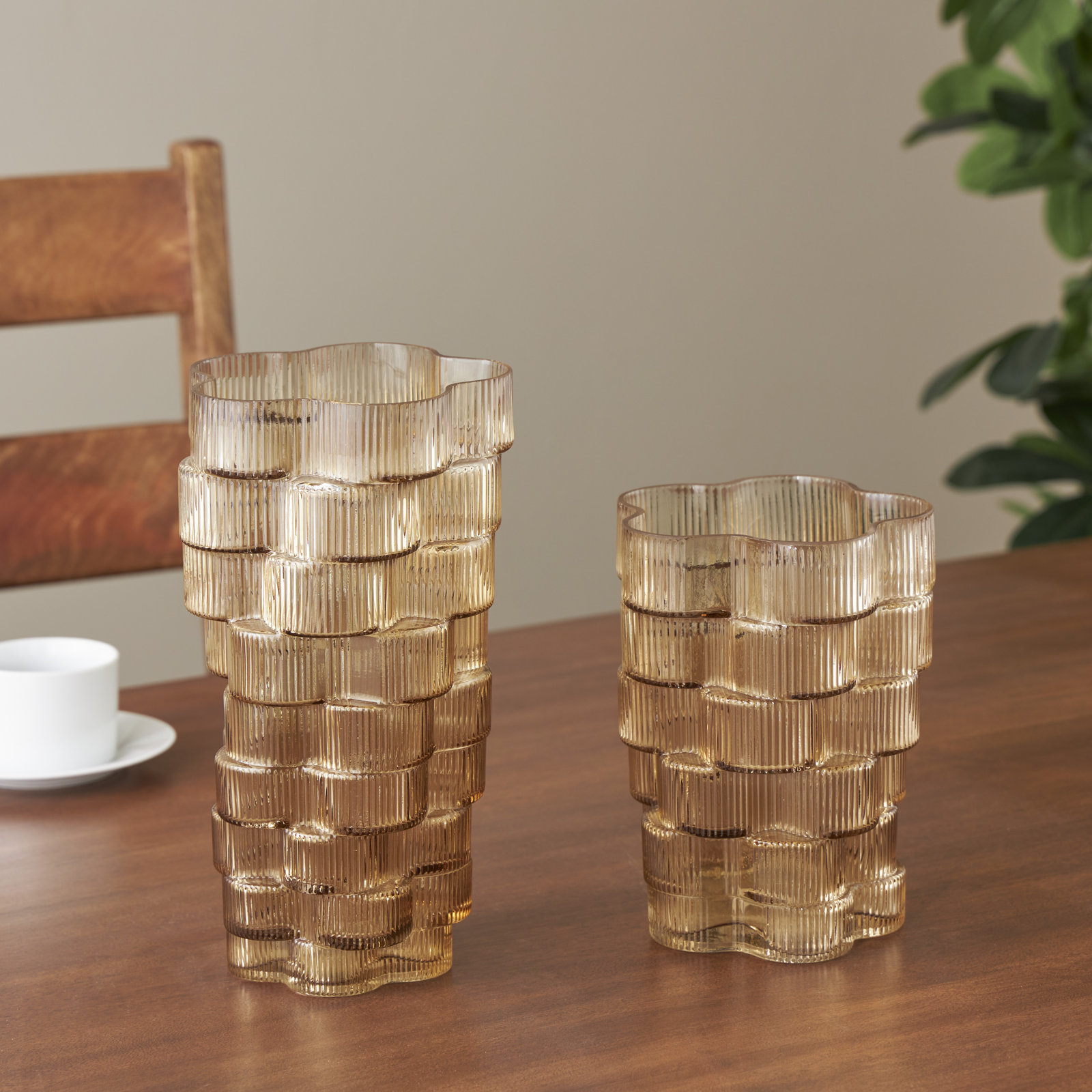 Academy Glass Table Vase, Brown