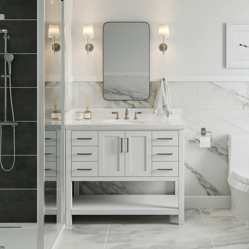 Magnolia Bath Vanity Oval Basin S043SWQ, White, Oval