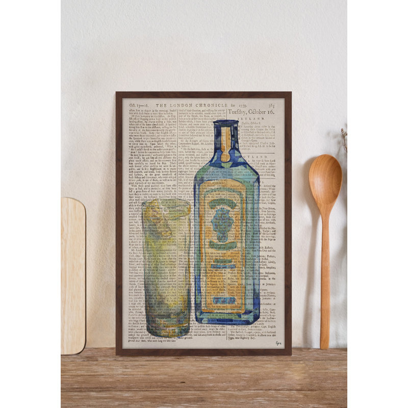 « bombay saphir time », reproduction de peinture à l’aquarelle encadrée, H 18 po x l 12 po x P 1,5 po