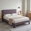 Lit rectangulaire moderne et minimaliste capitonné, Queen, lin violet-1164393412-1164393409