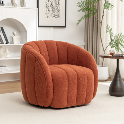 Upholstered Swivel Barrel Chair