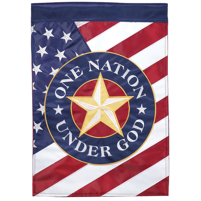 Drapeau de maison 42 po x 29 po One Nation Under God