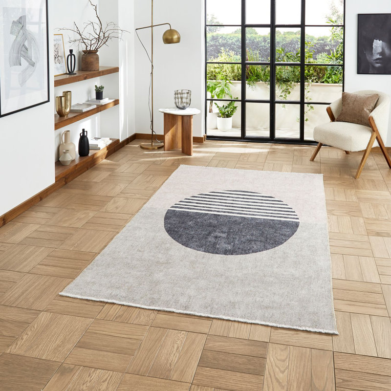 Onycha area rug Digitally Printed Rectangle Beige, Rectangle 120 x 170cm