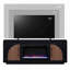 Meuble télé 65 po avec finition clou de girofle et noyer naturel pour téléviseur de 75 po ou moins, meuble audio-vidéo de style rétro-976704836-979695488