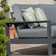 Hagai Square Aluminium Corner Dining Set - with Rising Table & Footstools - Grey