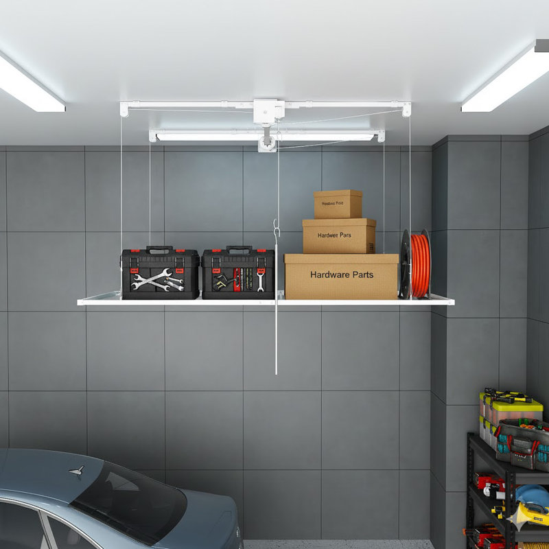 Support de rangement de garage robuste de 3 pi x 6 pi - Organisateur entièrement en acier d'une capacité de 270 lb avec verrou de sécurité (pour plafonds hauts de 10 à 12 pi)