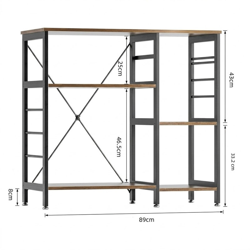 Rustic Bamboo Baker's Rack - 3-Tier Kitchen Storage & Microwave Stand