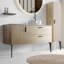 Meuble-lavabo mural 20 po avec lavabo en céramique, armoire de rangement avec portes