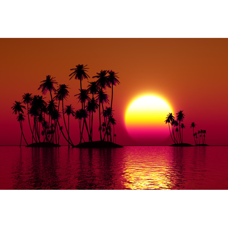 Coconut Islands At Sunset - Wrapped Canvas Print, 30cm H x 46cm W