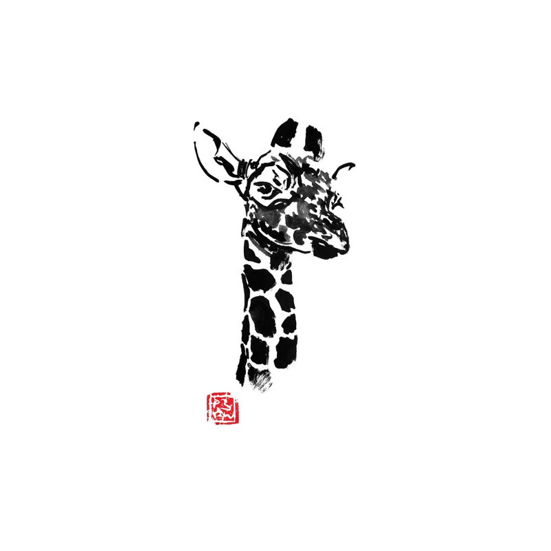 Giraffe by Péchane - Print on Canvas, Wrapped Canvas, 20.32 cm H x 30.48 cm W