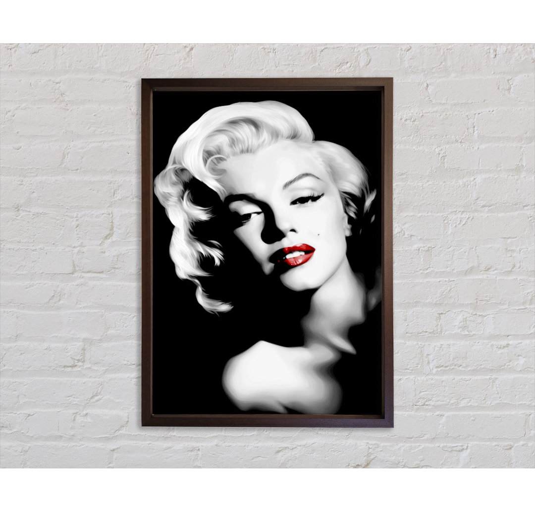 Marilyn Monroe Rote Lippen Portrait - Druck