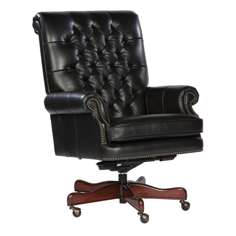 Tegan Genuine Leather Executive Chair, Black
