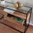 Glass-Top Console Table, With Storage