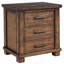 Table de chevet rustique en bois massif récupéré à trois tiroirs Rustic
