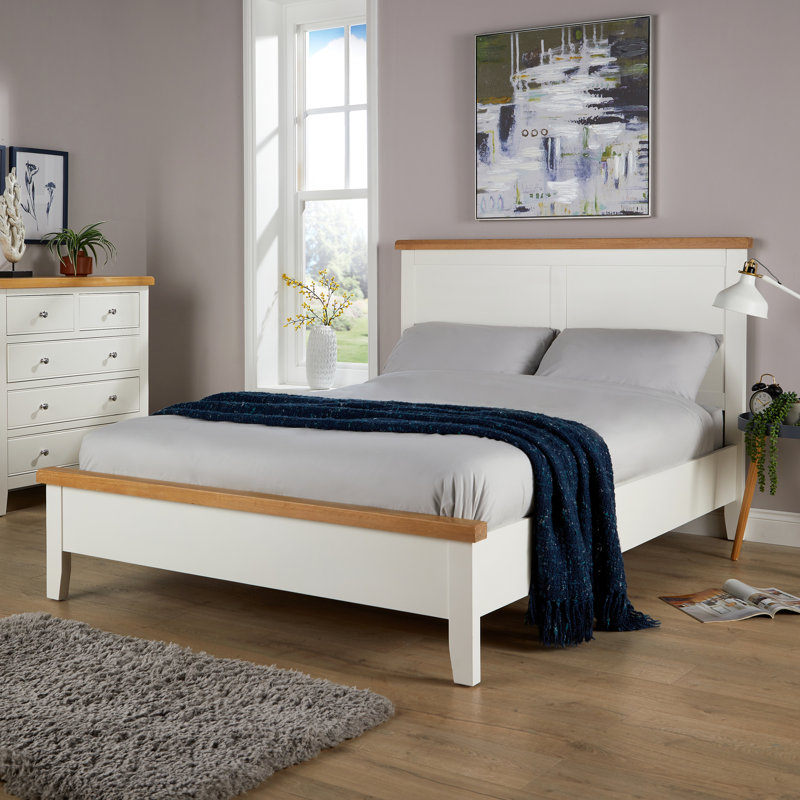Easton Solid Wood White Double Bed Frame