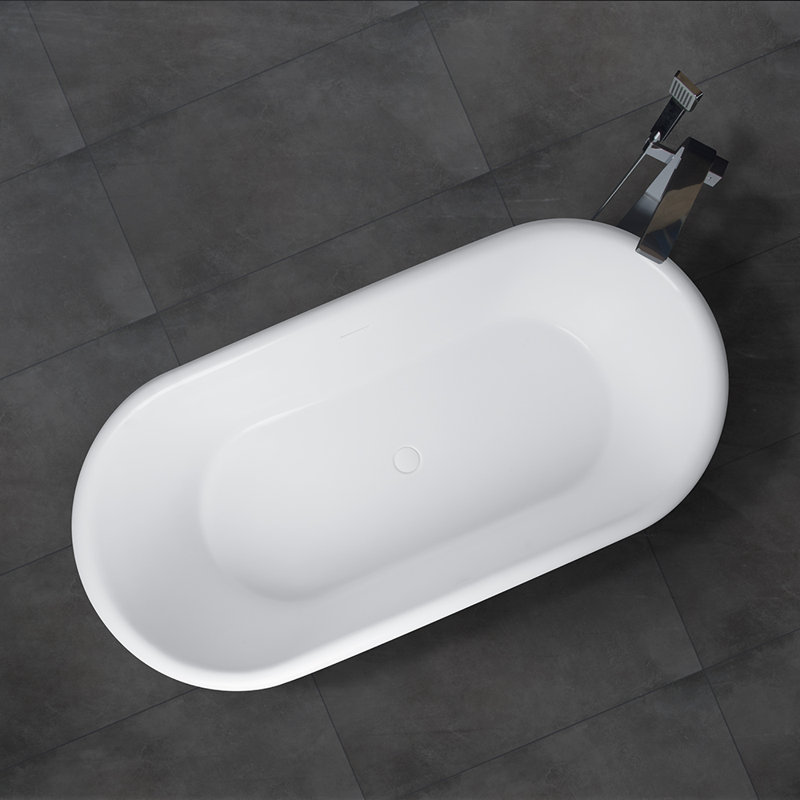 61" x 30" Freestanding Soaking Solid Surface Bathtub