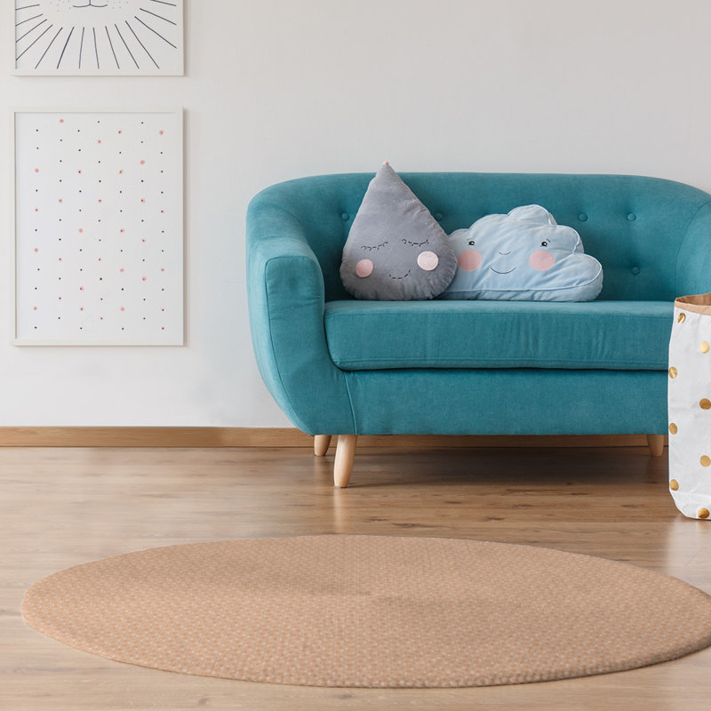 Chenille Geometric Indoor Rug, Round 5'