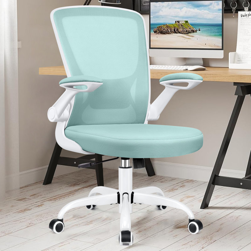 Chaise de bureau ergonomique en filet Office, Bleu clair
