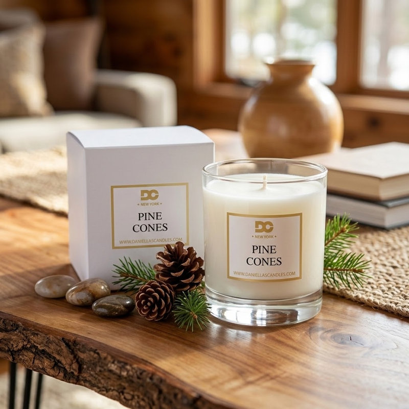Pine Cones Scented Candle, 50h Burn Time