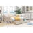 Full Size Upholstered Tufted Daybed With Two Drawers, Beige