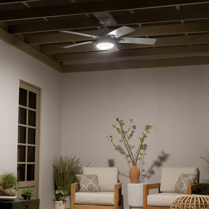 52'' Ceiling Fan with LED Lights, White