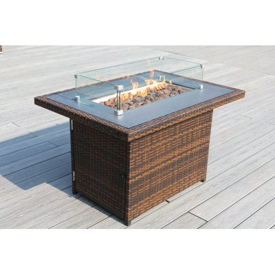 Table de foyer d'extérieur au propane H 30 po x l 42 po Anastaisha