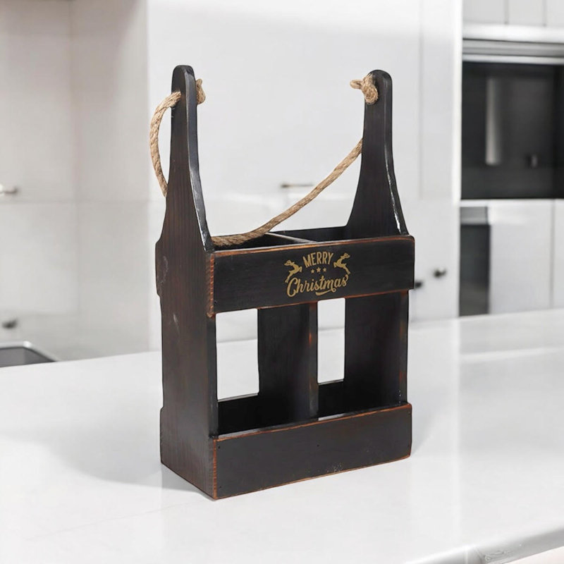 Annalisa 2 Bottle Tabletop Wine Bottle Rack, Black