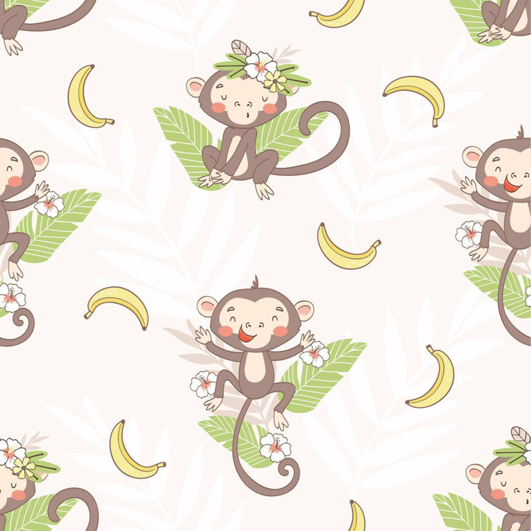 Zoomie Kids Monkeys Peel & Stick Wallpaper N09082 - Wayfair Canada