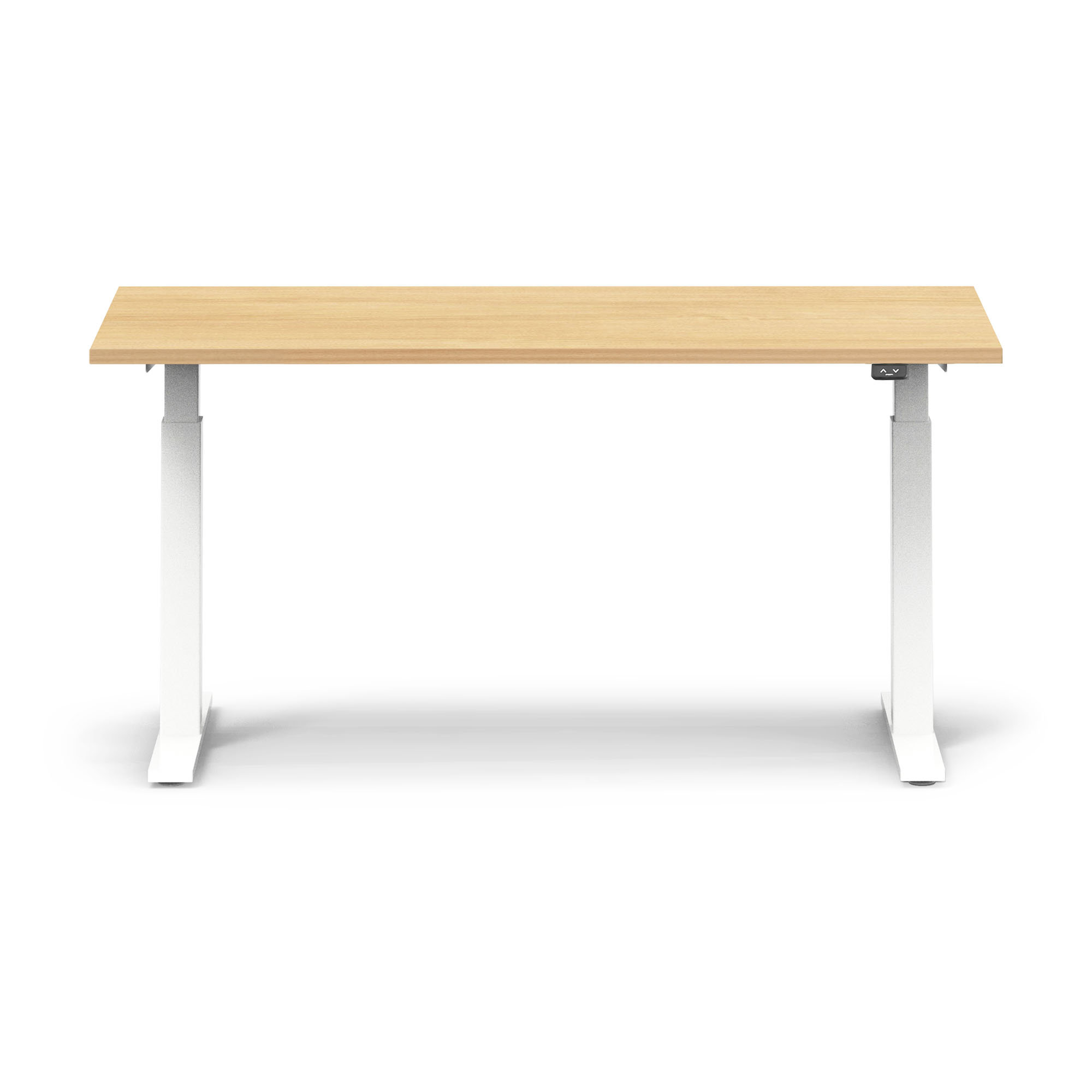 Series L 2S Adj Ht Sgl Desk, Natural Oak/White, 48" H x 27" W x 57" D