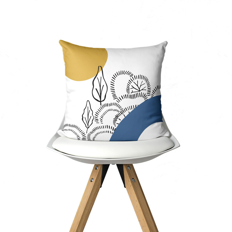 Housse de coussin d'intérieur d'inspiration scandinave de style Mid-Century Norma., 16" x 16"